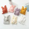 Mignon Baby Rattle Bunny Musline serviette née Coton Soft Cotton Dolls Burp Sponing Clace Couverture éducative Prageur Lapin 240417