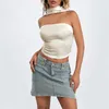 Tanks pour femmes Camis Xingqing Halter Top Top Y2K Vêtements d'été Femmes Couleur solide Slveless Backless T-shirt Vest des années 2000 Vêtements esthétiques Clubwear Y240420