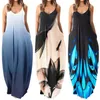 Casual Dresses Summer For Women 2024 Long Maxi V Neck Loose Sleeveless Print Dress Boho Beach Sundress Sexig Pocket Cotton