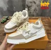 Luxurys Designer Skate Sneaker Shoes Men Luxury sneaker trainer Virgil kalfsleer hoge kwaliteit letter overlays lederen platform lage sport sneaker casual schoenen