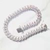 Горячая распродажа 19 -мм двуххотового сертификата VVS GRA Moissanite Diamond Chain 925 Серебряный серебряный серебряный хип -хоп -кубинский цепь для мужчин