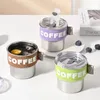 Cafetière en acier inoxydable tasse anti-drop résistante à la chaleur maison de bureau de bureau haute valeur en couleur portable avec un couvercle
