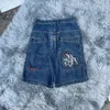 JNCO Denim Shorts hip hop y2k bolso denim shorts homens homens mulheres verão moda gótica harajuku shorts de streetwear de rua 240412