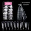 2024 100Pcs Quick Building Nail Mold Tips Nail Dual Forms Finger Extension Nail Art UV Extend Gel Finger Stiletto Nails 1. for Quick