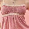 دبابات المرأة Camis Xingqing Coquette Top Y2K ملابس النساء الدانتيل المرقع السباغيتي حزام Slveless Camisole مع القوس 2000s الملابس strtwear y240420