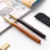 Pear Wood Signature Pen Business Ebony Wood Bead Pen Brass Metal Neutral Pen Business Gift Office Finance Student Writing Supplies