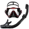 Scuba Diving Mask Snorkel Set Tempered Glass Professional Panoramic Snorkeling Gear Swimming Training Snorkel Kit Adults Youth 240410