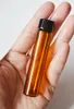 Opslagflessen 10 ml (1/3 oz) Amber Glass Essentiële oliën Monster met zwarte doppen voor parfums Lab Chemicals 500X Lot