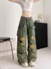 Damesjeans Vintage Streetwear Y2K Grunk Punk Baggy High Taille Multi Pocket Wide Leg Cargo Pants Aesthetic Trendy Mop Trousers