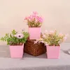 Dekorativa blommor 1Set Simulation Plant Pink Potted Fit