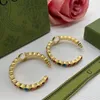 Luxury Brand Designer Hoop Earrings 18k Gold Plated Round Spring Charm Big Circle Earrings For Women Jewelry Party Gift Wedding Engagement With Box