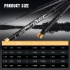 Accesorios Goture 3.67.2m Fibra de carbono Telescópico Codas de pesca Ultra Light Stream Pole con frontal de repuesto 3 Sección Carpa Vara de Pesca