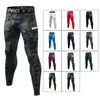 Calça masculina homens compressão treinamento respirável leggings para masculino sólido tight jiu long gym Runking calwear com bolso