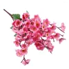 Fleurs décoratives 1 peloton 38 cm artificiel prune fleur de fleur de soie de soie printemps jardin d'hiver plantes en pot de la scène de mariage