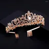 Hårklämmor Crystal Crown med Combs Princess Rhinestone Coiffure Tiara Prom pannband