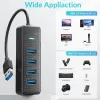 Hubs Phixero 4 Ports USB 3.0 Hub 5Gbps Höghastighet Multi Type C Splitter Ultraslim OTG Adapter för PC Computer Accessories MacBooks