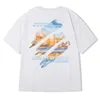 남자 티셔츠 M-8XL 2024 NewPainting Print Round Neck Short Slve T-Shirt 남성과 여성의 큰 느슨