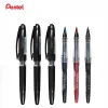 Stylos 3pcs japonais Pentel Tradio Signature Gel Pen Trj50 Fibre Tip Black Straight Liquid Pen Business Office Duckbill Pen