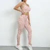 Cloud Hide Sexy Leopard Yoga Set Women Sports Wear Gym Tracksuit Clothes Workout Leggings Crop Top Bra fiess kostym Sportkläder