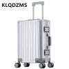 Gepäck KLQDZMS 20 "24" 26 "28100% Aluminummagnesium Alloy Koffer Männer und Frauen Einfacher Business Cabin Carryon Passwort Gepäck Gepäck