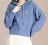 Designer suéter feminino Autono Loewees Fashion Loose High End Slim Fit Fit Turtleneck Manometade comprida Pullover com capuz Capuz de malha de malha de malha branca de malha branca