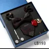Luxury Quality Tie Set With Necktie Bowtie Pocket Square Cufflinks Tie Clip Brooches For Man Bussiness Wed Party Tie Gift Box 240412