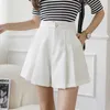 Women's Shorts New Fashion High Waist A-line Pleated Shorts Skirts Women Summer Solid Color Wide-leg Shorts Office Lady Casual Shorts Y240420