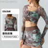 Desginier als yoga aloe top shirt vêtu femme courte sweat à sweat sexy costume de fitness supérieur en maille imprimée à manches longues couverture pour les femmes lâches et minceur haut de gamme