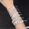 Pass Diamond Test VVS Moissanit 925 Sterling Silber Goldplatte Kubanische Verknüpfungskette für Mann feines Schmuck Kubaner Kettenarmband