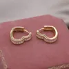 Hoop Earrings South Korea Design Fashion Jewelry 14K Gold Plated Simple Zircon Love Elegant Women's Daily Work Accessories