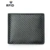 Wallets Bisi Goro Leather Men's Card Holder Carbon Fiber Antitheft Brush Wallet Male Fold RFID Blocking MultiFunctional Money Card Bag