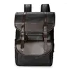 Рюкзак, мужчина, кожаный багпак, большой ноутбук рюкзаки для мужчин ретро -школьная сумка для подростков мальчики.