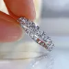 Cluster Rings Desire 925 Sterling Silver Full Square High Carbon Diamond For Women Sparkling Wedding Party Fine Jewelry Wholesale