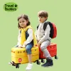 Carry-ons bär på bagage med hjul ridning sit barn barnvagn 2 i 1 resväskor bärbar designer bagage väska 18 tum tecknad barn bagage