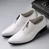 Dress Shoes Pointed Small Leather For Men Wearing Business Attire Korean Version Of British White With Height Increase 5cm