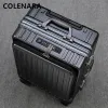 Luggage COLENARA 20"22"24"26 Inch Luggage Front Opening Aluminum Frame Trolley Case Business Boarding Box with Wheels Rolling Suitcase