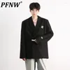 Herenpakken PFNW Niche Design Decoration Suit Jackets Schouderpad Male Casual Balzer Vintage Stijlvol 2024 Spring Trendy Tops WYF3103