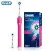 Головы Oralb Pro 600 Crossaction 3D Электрическая перезаряжаемая зубная щетка Белые зубы чистите водонепроницаемость глубоко чистая для ухода за полостью рта для взрослых