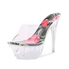 Slippers Outdoor Platform Crystal обувь вечеринка прозрачная многоцветная высокая высокая каблука