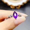 Clusterringen FS 4 10 Natuurlijke paardenoog Type Amethyst Ring S925 Sterling Silver voor vrouwen Fijne charm Weddings sieraden Meibapj met