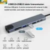 Hubs Mozhao Typec Aluminum сплав с Docking Station 3,0USB Splitter 100M Сетевой порт -концентратор Hub Dock Dock