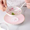 Cafetières beaux fleurs de style fleur os chinois tasse de cuère cuillère