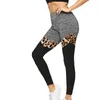 Kvinnors byxor mönster sport leopard yogas sömmar leggings elastiska mammor hög midja