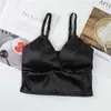 Frauen Tanks Camis ijs Zijde Vrouwen Bra Top Naadloze Weste Bras sexy vrouwelijke push up tengoed Dessous Slaap Top gepolstert Bralette Y240420