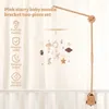 Baby Rattle Toy 0-12 Months Wooden Rocket Sky Mobile born Music Box Bed Bell Hanging Toys Holder Bracket Infant Crib Gift 240418