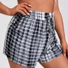 Women's Shorts Plus Size Drawstring Waist Summer Casual Tie Dye Shorts Women Black And White Loose Wide Leg Knot Shorts Large Size Sport Shorts Y240420