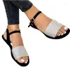 Casual Shoes Summer Flat With Women's Sandals 2024 High Quality Ankle Strap Ladies Comfortable Open Toe Fashion Woman