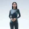 Nu-Haziran Kadınlar UPF 50 Döküntü Koruma Uzun Kollu Güneş Koruma Yüzme Sörf Gömlek Makineleri Su Plajı Surf Mayo Üst Dip 240415