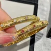 Bangle 18k Real Gold Plane Banles włoska bransoletka luksusowa biżuteria dla kobiet retro bransoletki regulowane