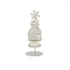 Candle Holders 583B White Christmas Tea Light Decorations Classic Candles Iron Stand Wax Xmas Candlestick For